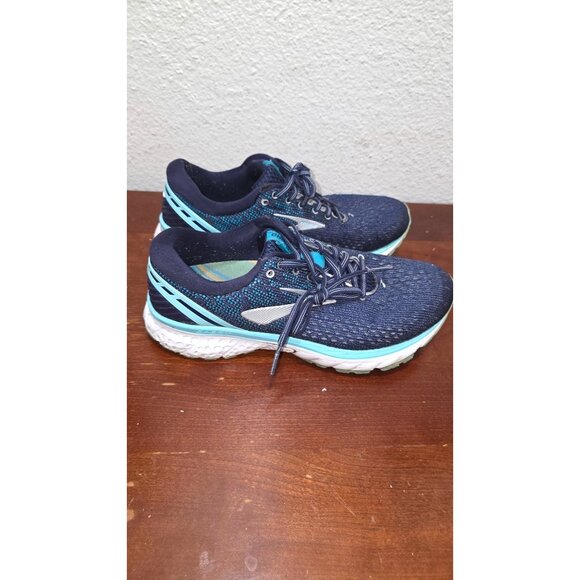 Brooks Ghost 13 Women's Running Shoes Size 8.5 Navy & Teal Mesh Upper Cushioned - Picture 3 of 8
